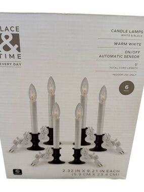 6 Pack Candle Lamps Black